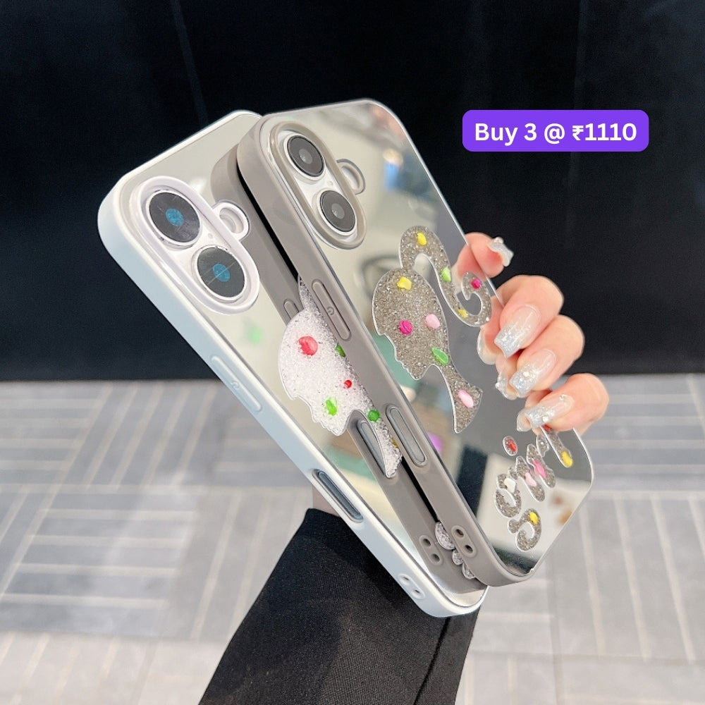 Girl Printed Graphic Mirror Phone Case - iPhone 16 Pro Max