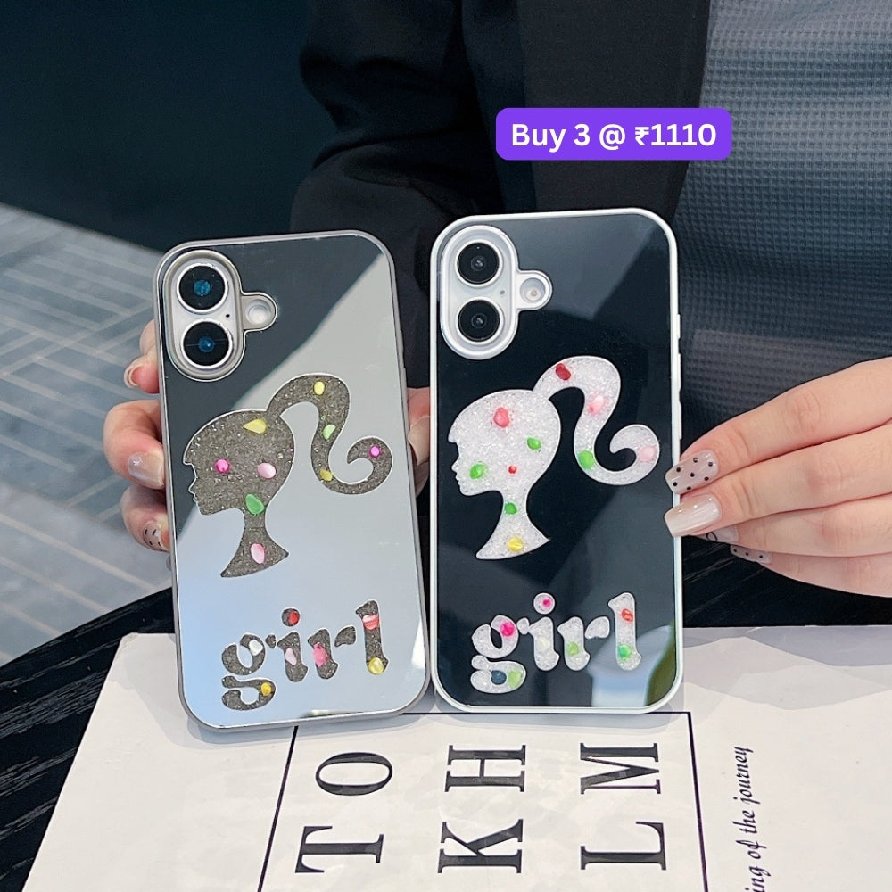 Girl Printed Graphic Mirror Phone Case - iPhone 16 Pro Max