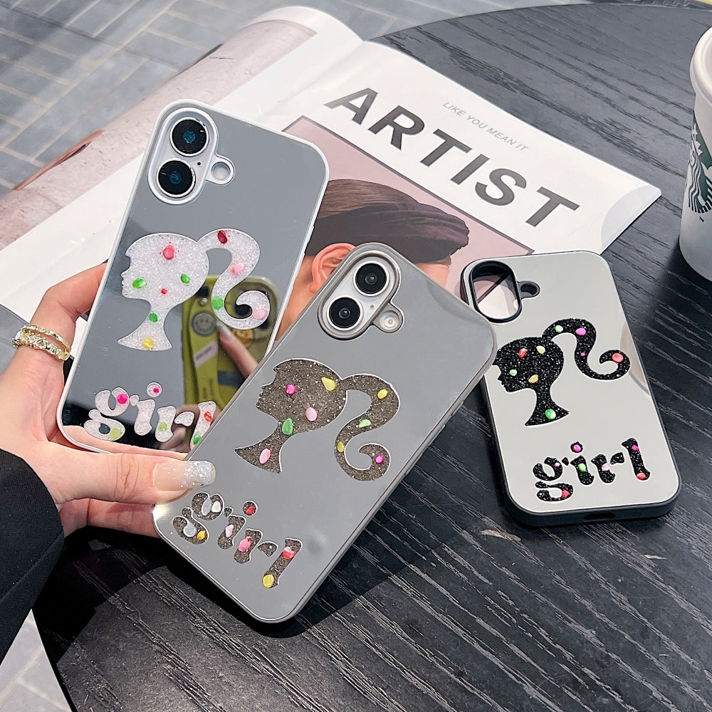 Girl Printed Graphic Mirror Phone Case - iPhone 15 Pro Max