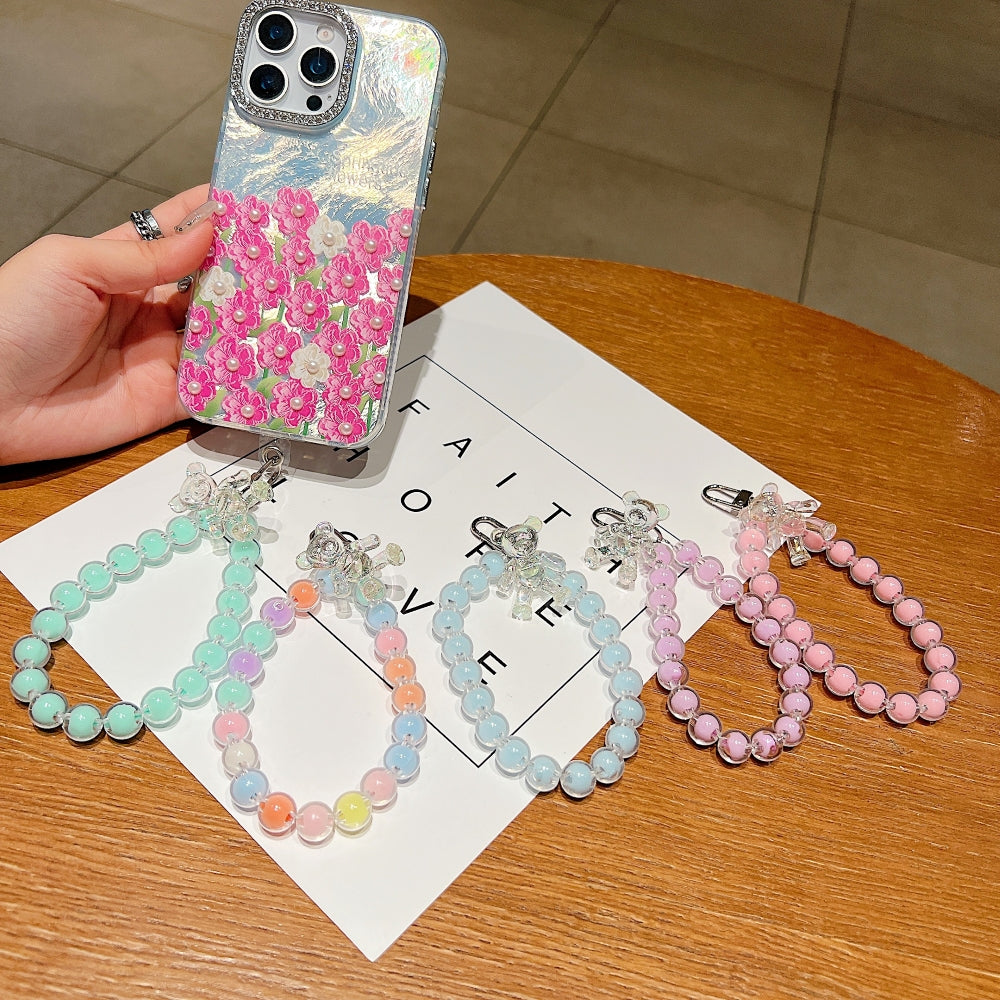 Hand Beaded Wrist Lanyard Bear Phone Charm | Bracelet | Keychain | Handbag Charm