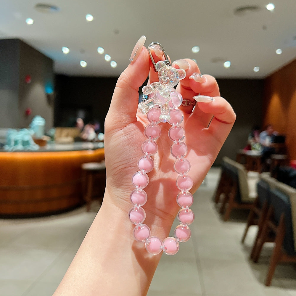 Hand Beaded Wrist Lanyard Bear Phone Charm | Bracelet | Keychain | Handbag Charm