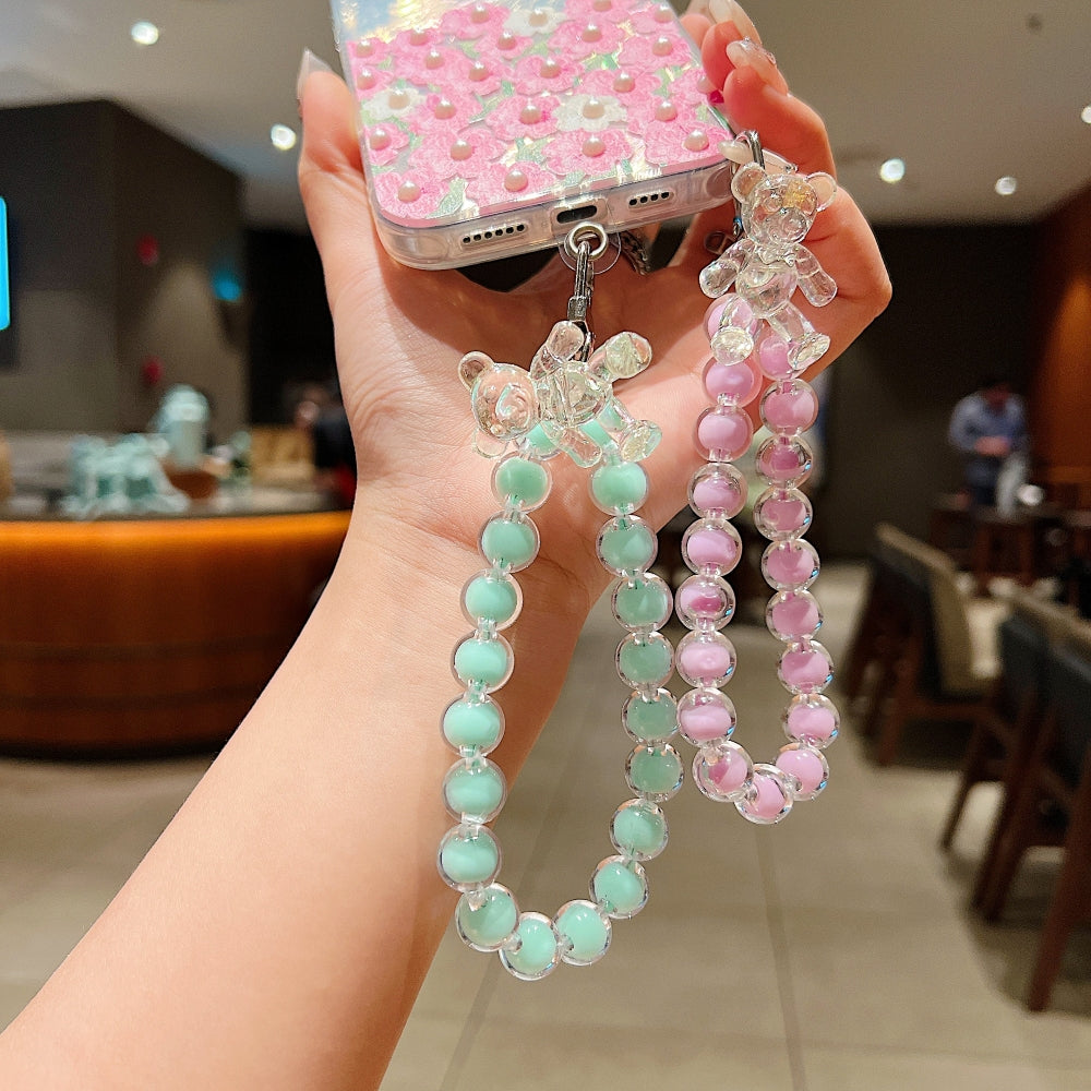 Hand Beaded Wrist Lanyard Bear Phone Charm | Bracelet | Keychain | Handbag Charm