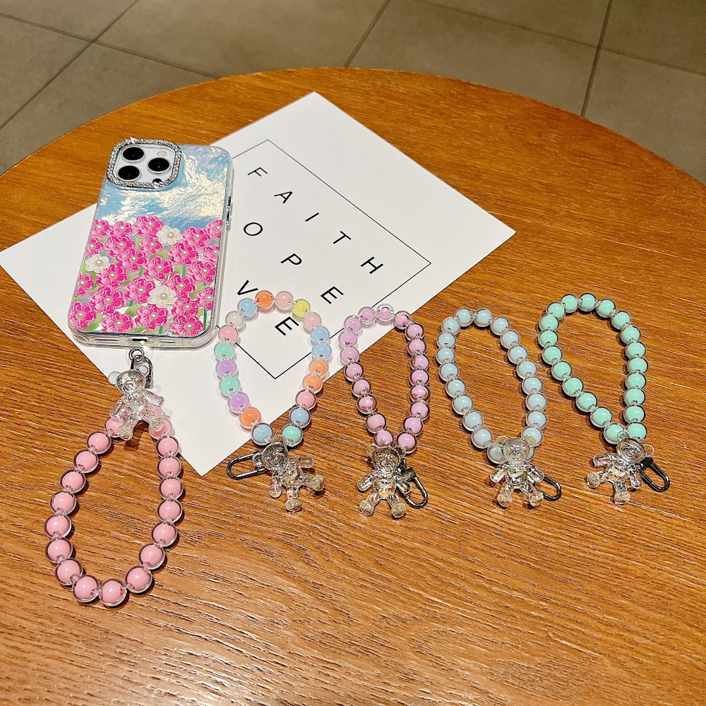 Hand Beaded Wrist Lanyard Bear Phone Charm | Bracelet | Keychain | Handbag Charm