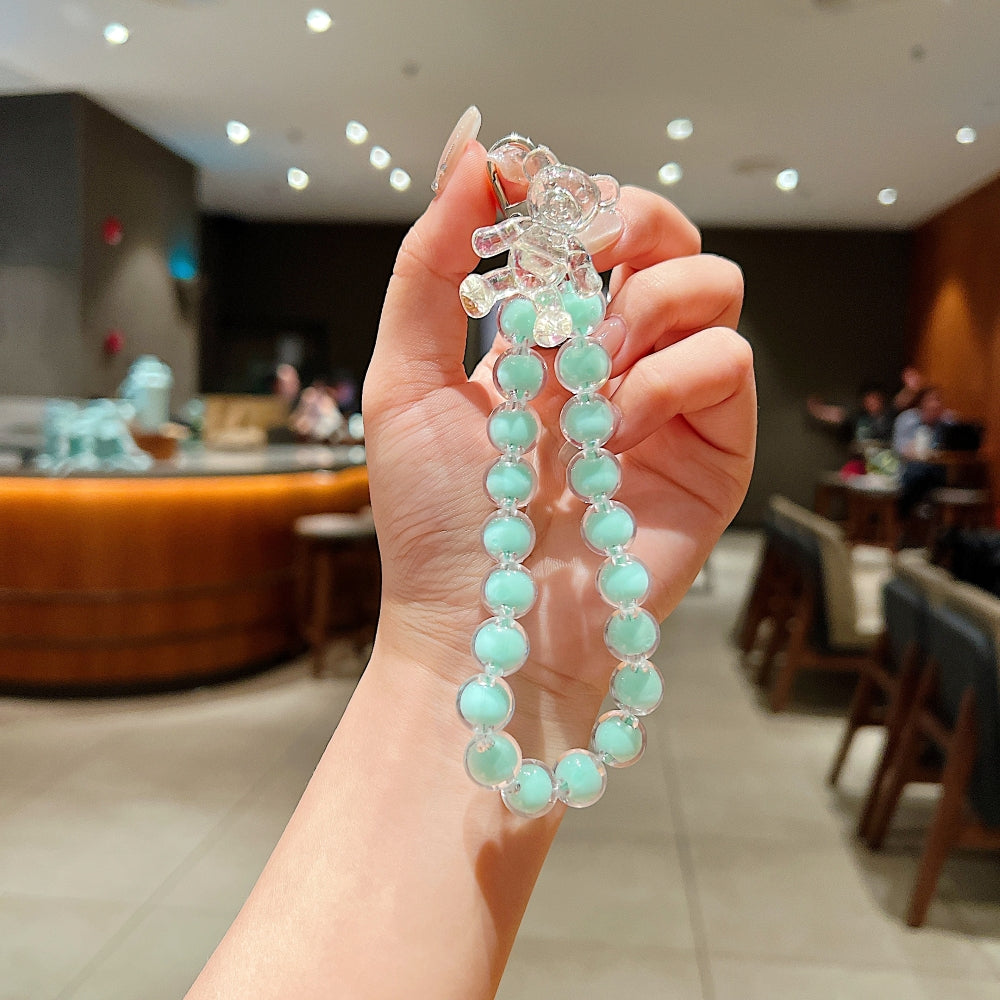 Hand Beaded Wrist Lanyard Bear Phone Charm | Bracelet | Keychain | Handbag Charm