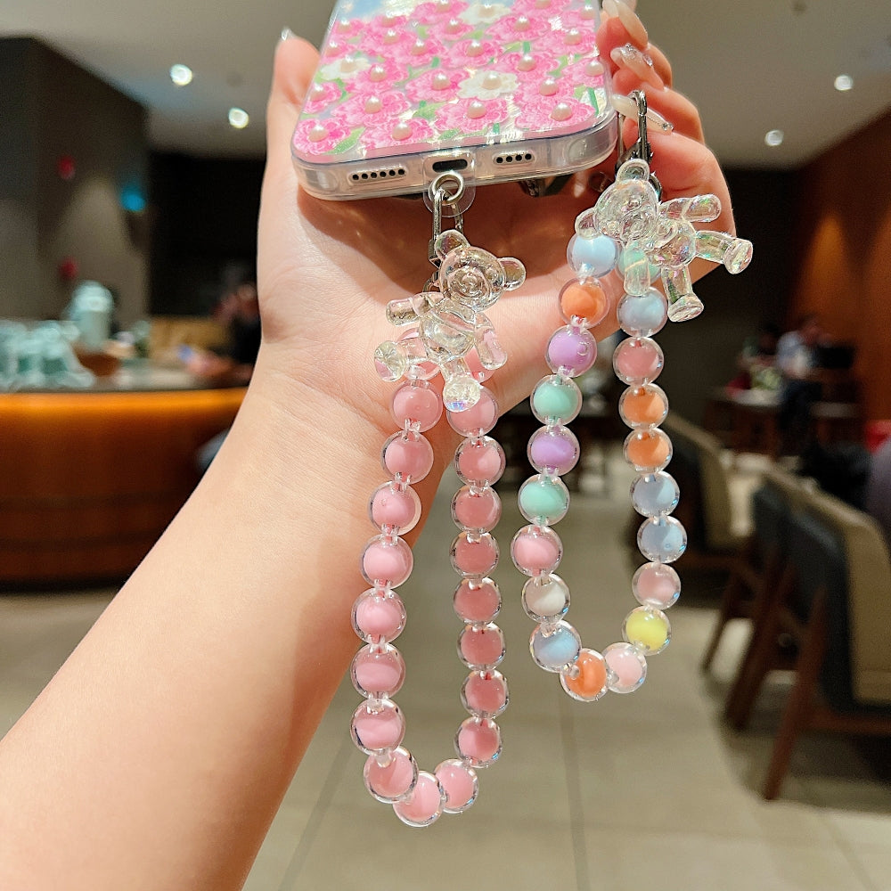 Hand Beaded Wrist Lanyard Bear Phone Charm | Bracelet | Keychain | Handbag Charm