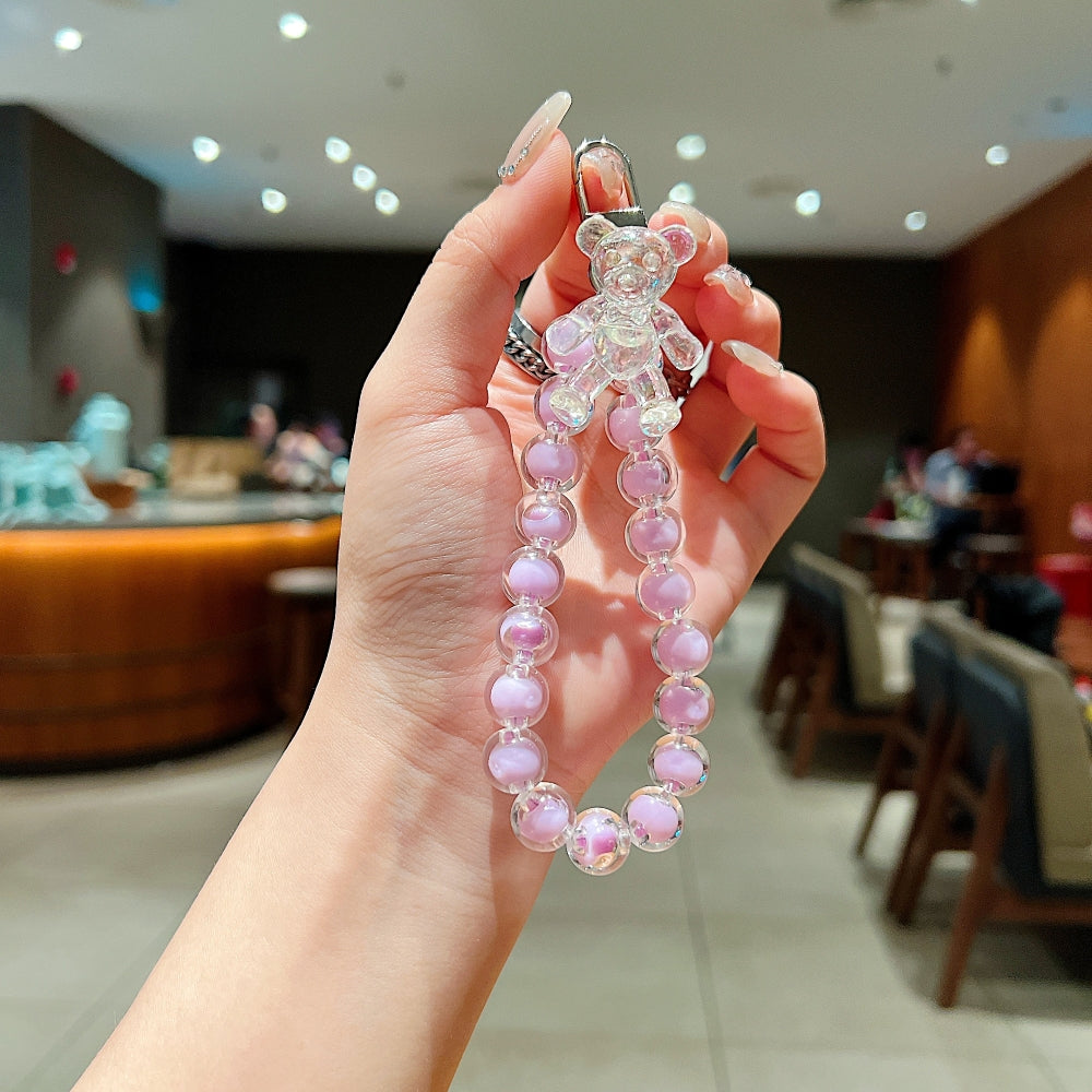 Hand Beaded Wrist Lanyard Bear Phone Charm | Bracelet | Keychain | Handbag Charm