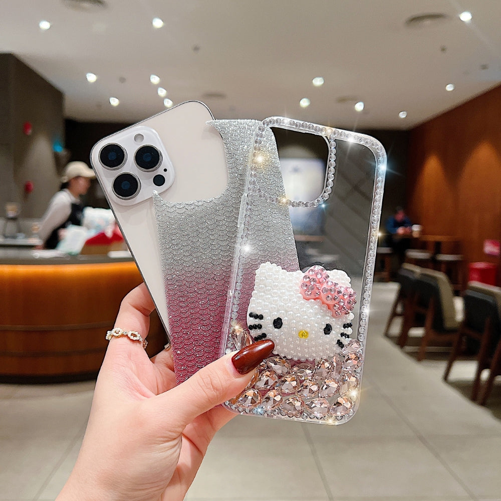 Handmade 3D Pearl Kitty Phone Case