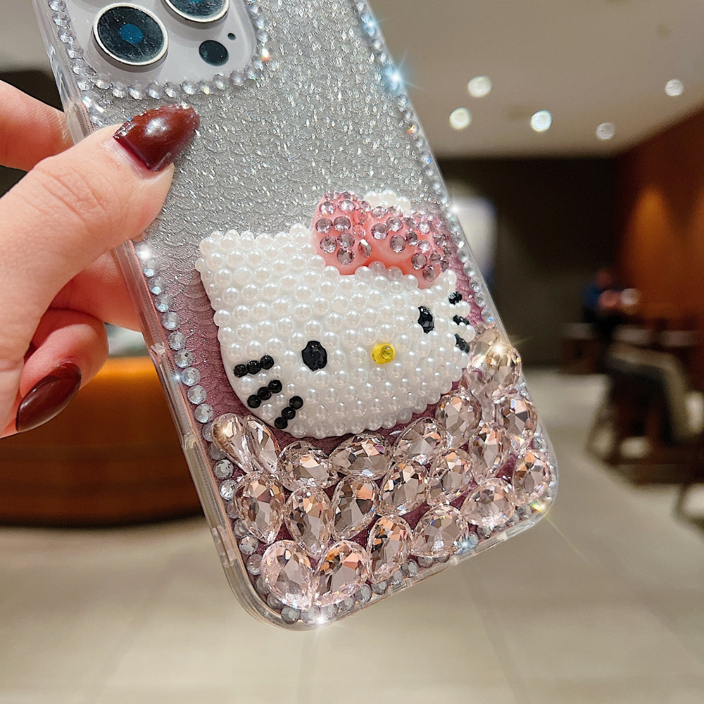Handmade 3D Pearl Kitty Phone Case