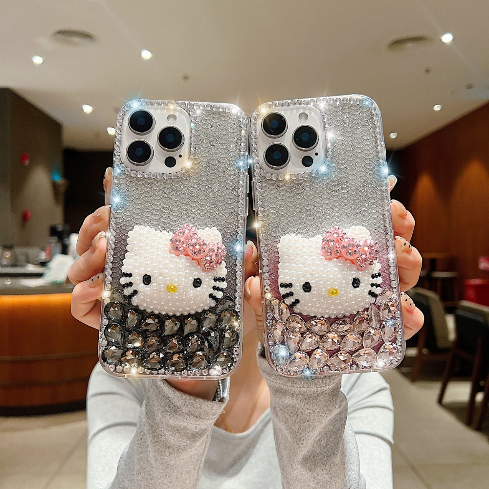 Handmade 3D Pearl Kitty Phone Case