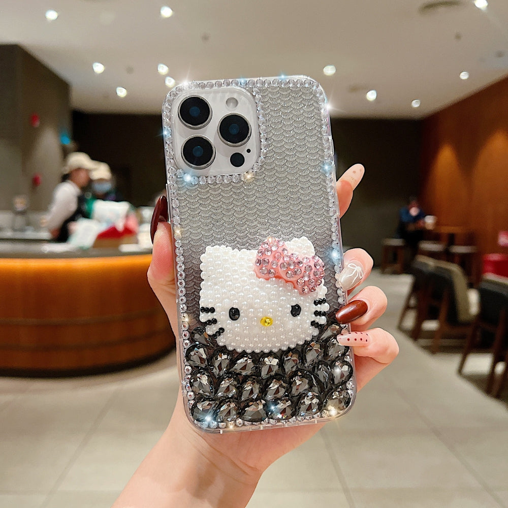 Handmade 3D Pearl Kitty Phone Case