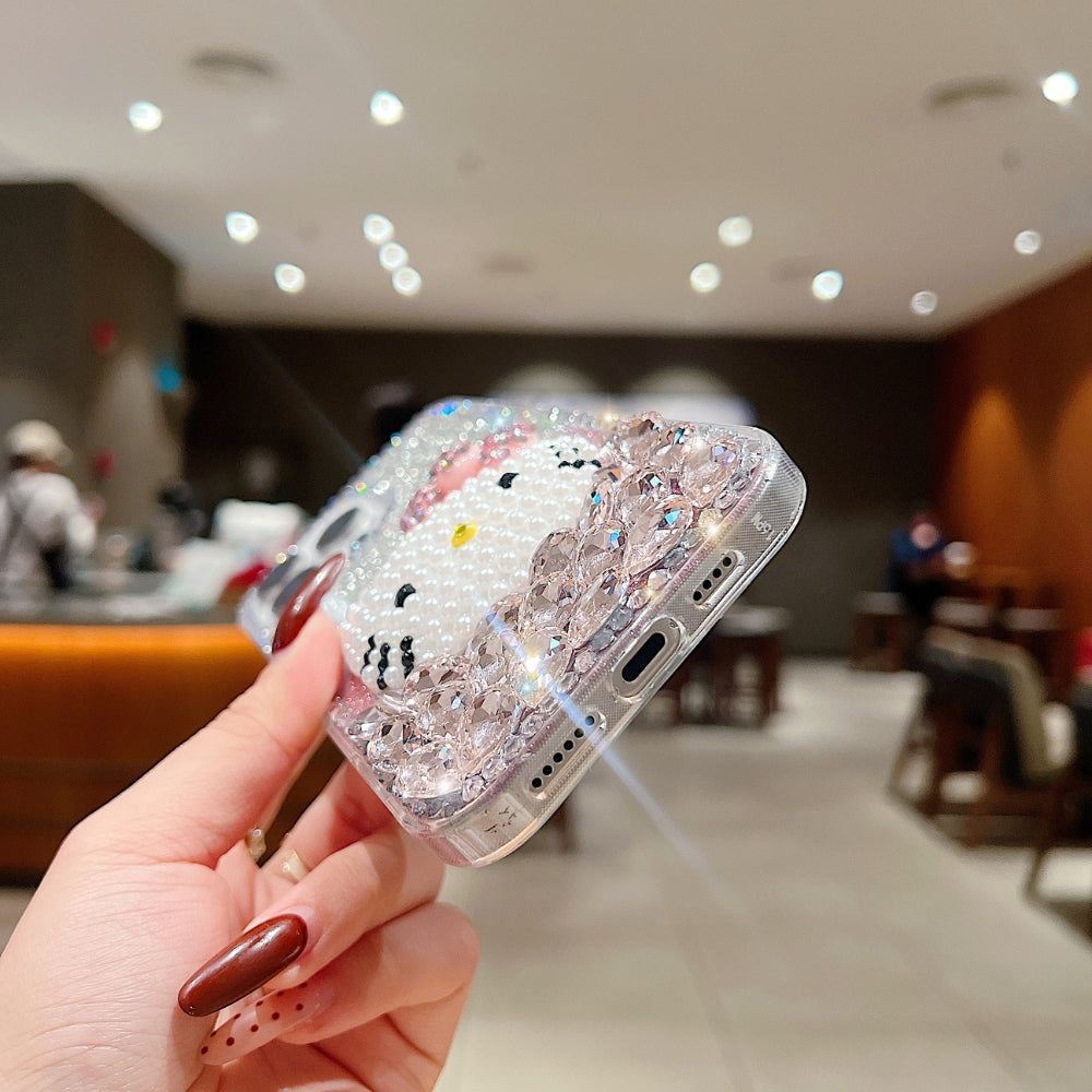 Handmade 3D Pearl Kitty Phone Case
