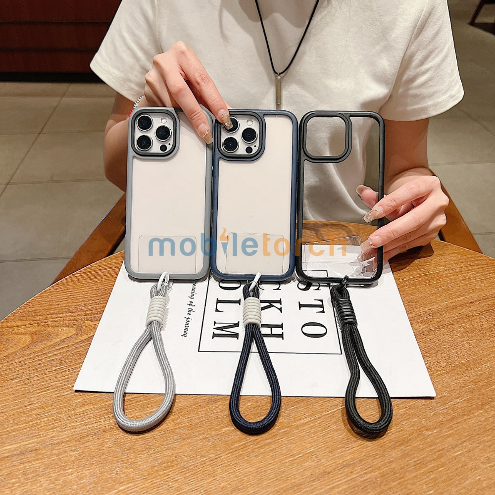 Hanging Rope Anti-Drop Transparent Phone Case | Mobile Cover - iPhone 14 Pro Max