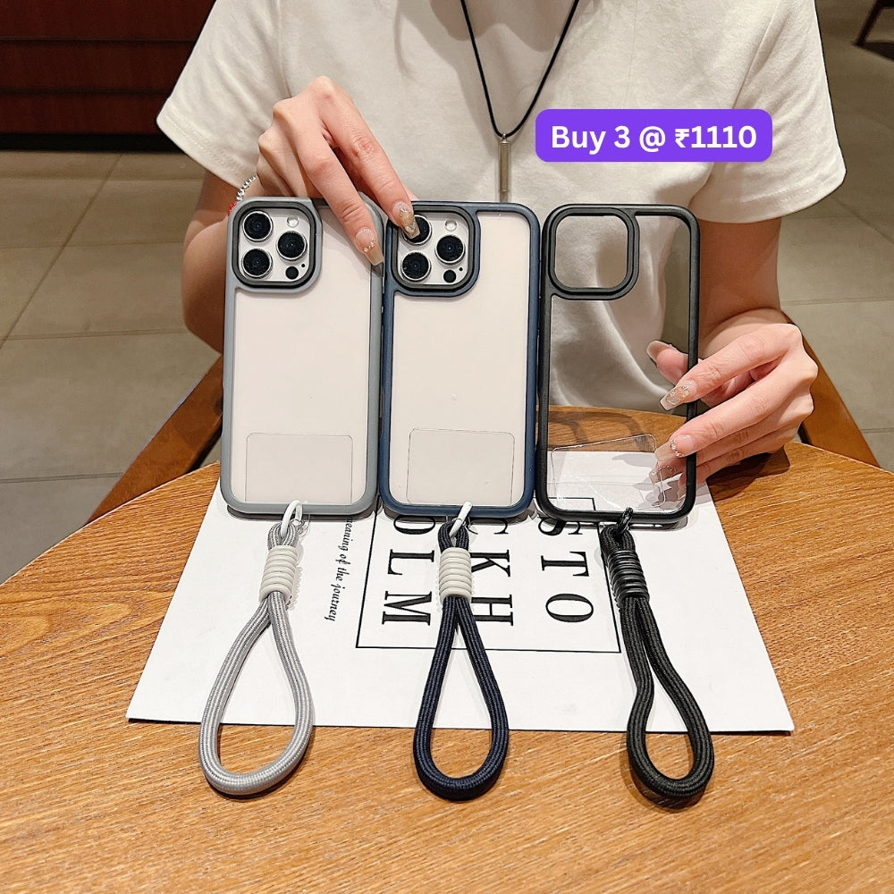 Hanging Rope Anti-Drop Transparent Phone Case | Mobile Cover - iPhone 16 Plus