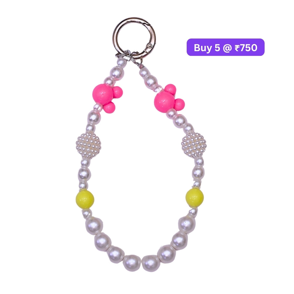 Heart  Flower Beaded Phone Charm | Bracelet | Handbag Charm