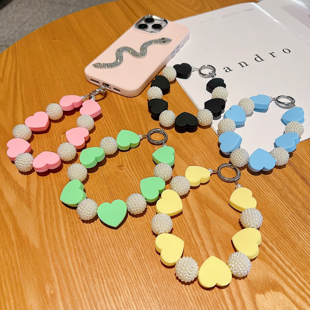 Heart Shape Acrylic Phone Charm | Bracelet | Handbag Charm