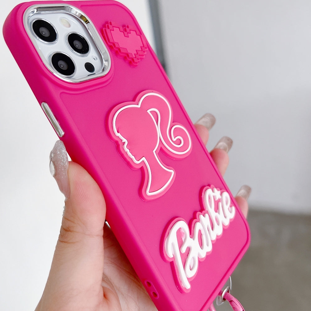 Heart and Doll Charm Silicone Soft Phone Case with Bracelet iPhone 1