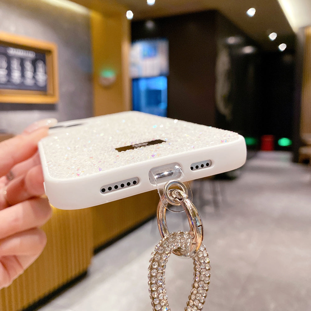 Luxury Fashion Colored Diamond Phone Case With Bracelet - iPhone 15