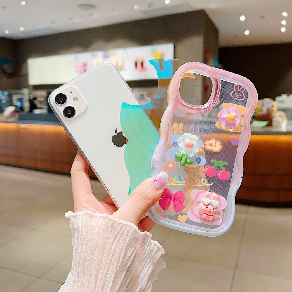 3D Fancy Bear Toy PC (Hard) | TPU (Soft) Printed Cover with Stand - iPhone 14 Pro