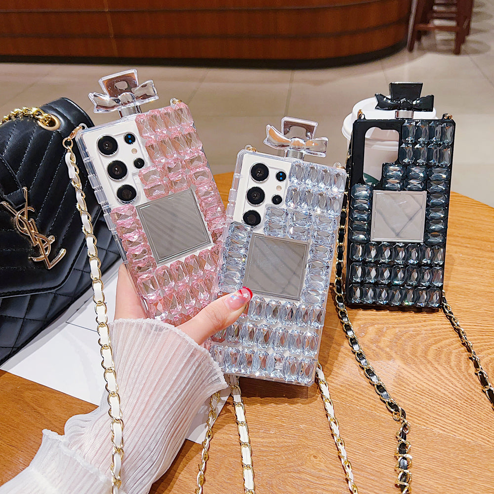 Handmade Perfume Bottle Crossbody Chain Diamond Phone Case - iPhone 13 Pro Max