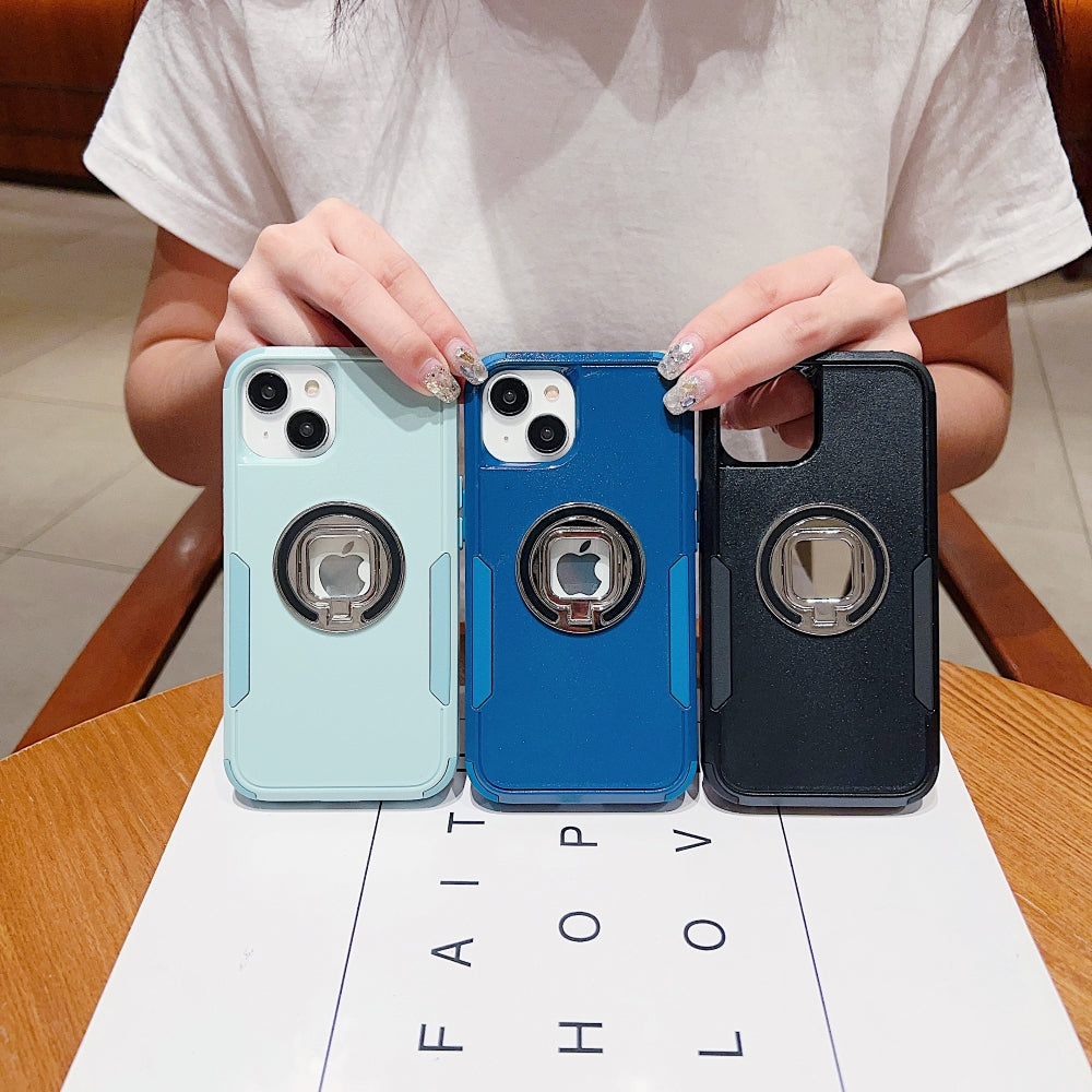 Multilayer Military Defense Ring Holder Cover - iPhone 15 Pro