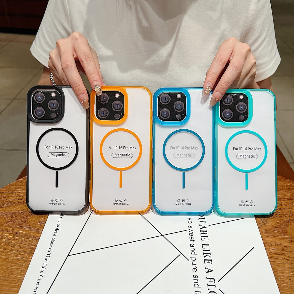 Jelly Color Transparent Magnetic Charging Phone Case