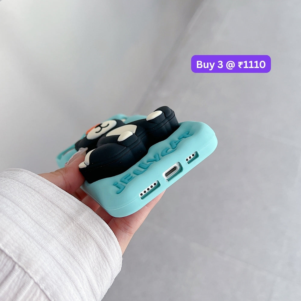 Jelly Cat Stand TPU (Soft) Silicone Phone Case | Mobile Cover - iPhone 13