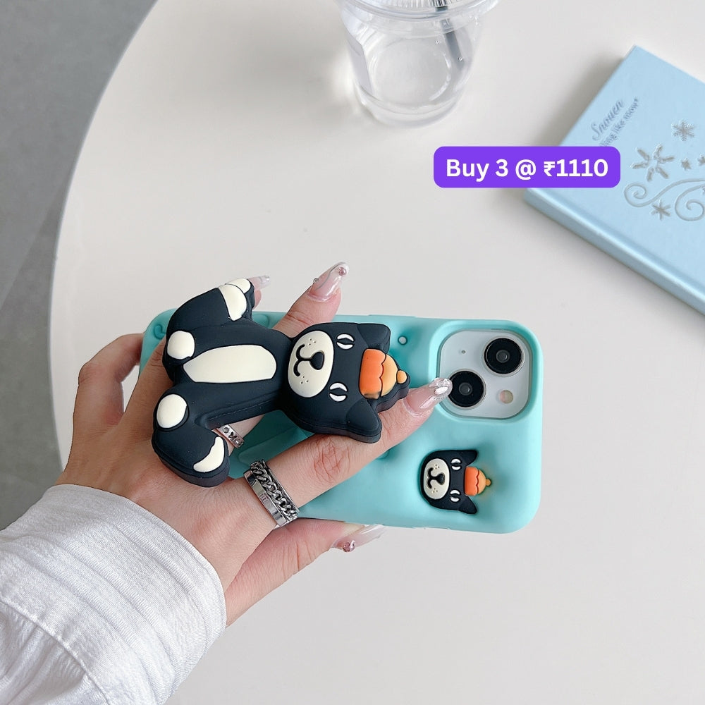 Jelly Cat Stand TPU (Soft) Silicone Phone Case | Mobile Cover - iPhone 13