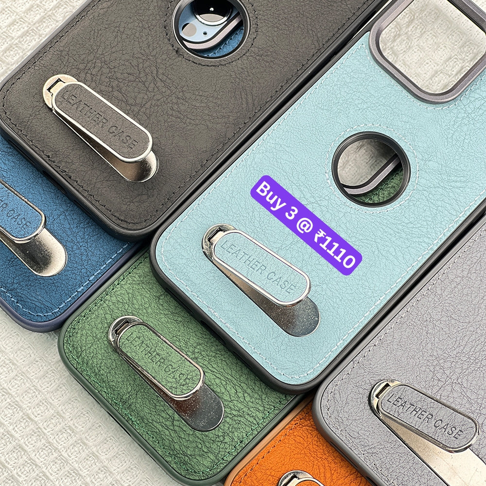 Kickstand Pu Leather PC (Hard) Logo Cut Phone Case - OnePlus 12R