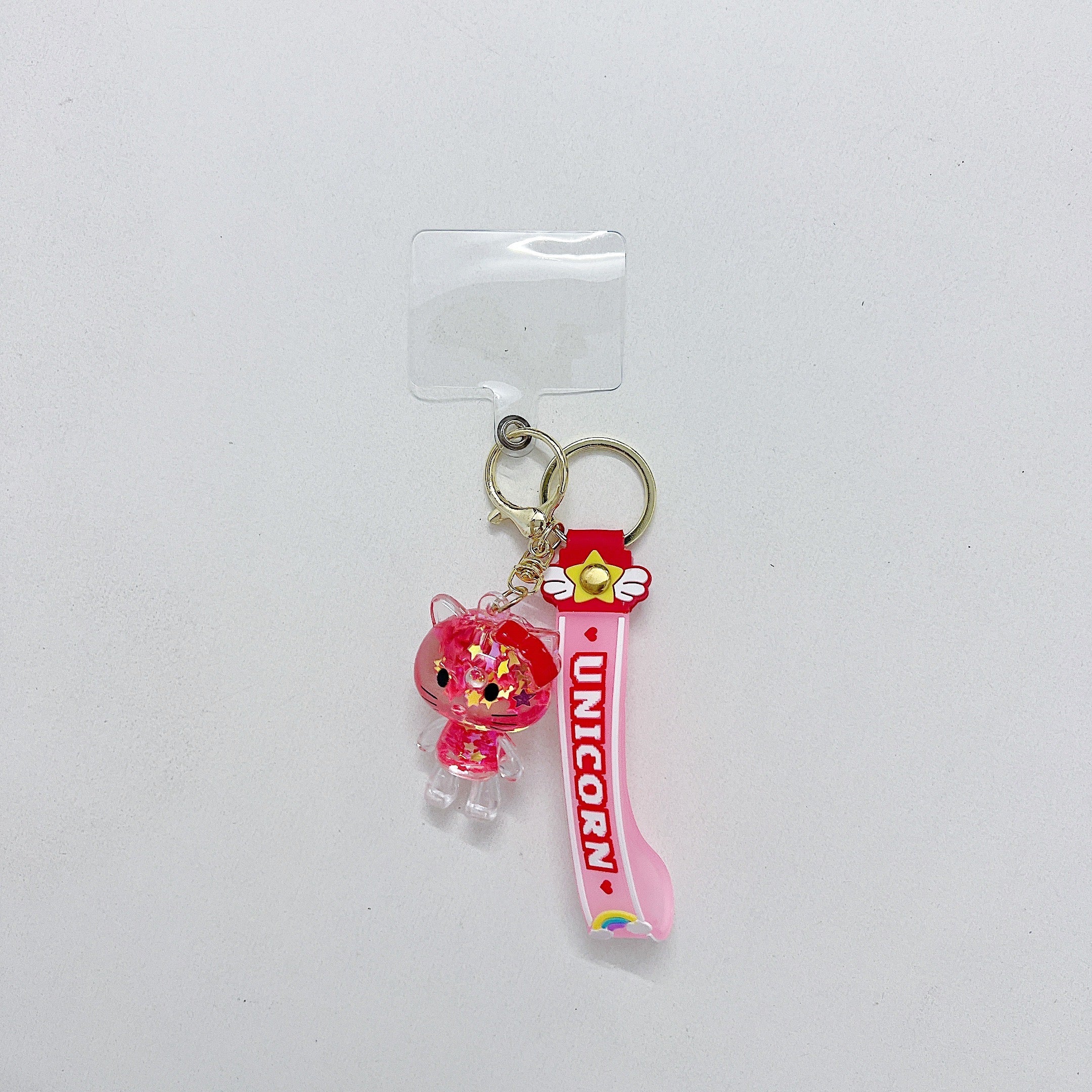 Cartoon Kitty Cat Liquid Glitter Keychain | Phone Charm