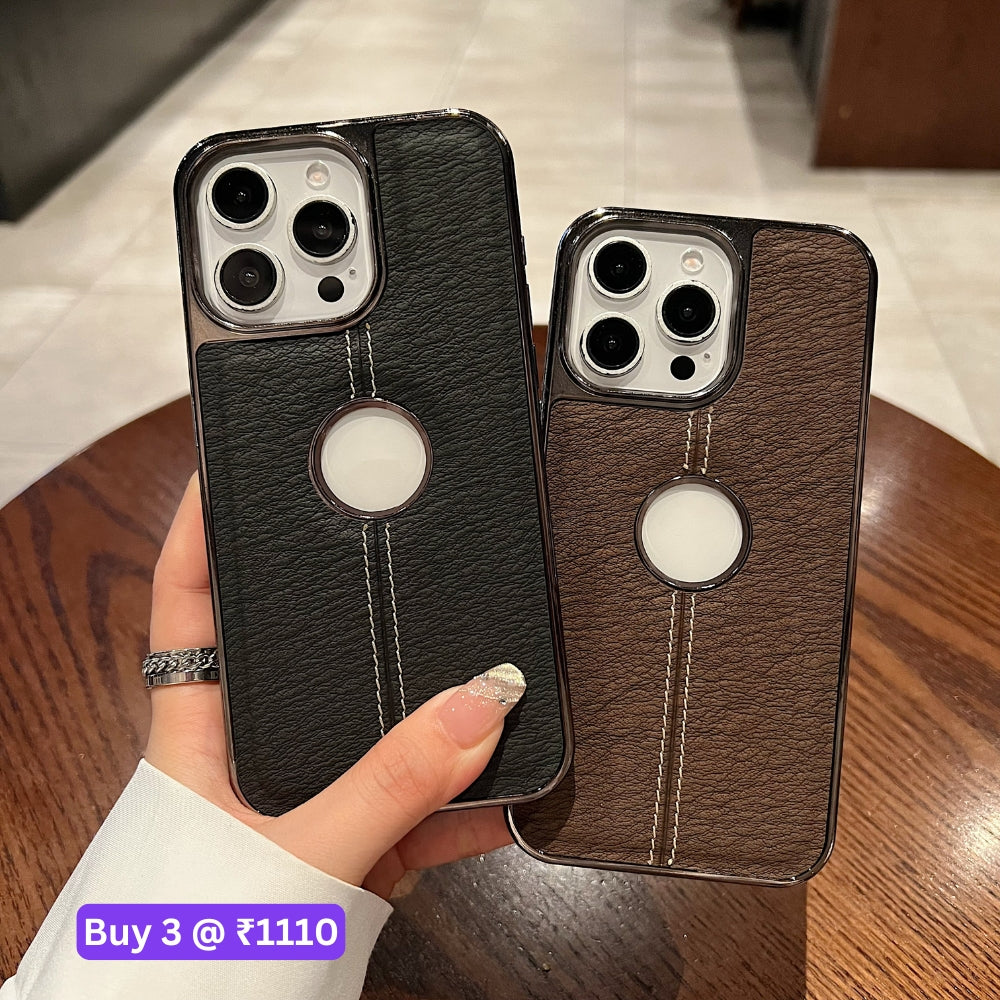 Leather Stitching Texture Logo Phone Case - OnePlus Nord CE 3 Lite