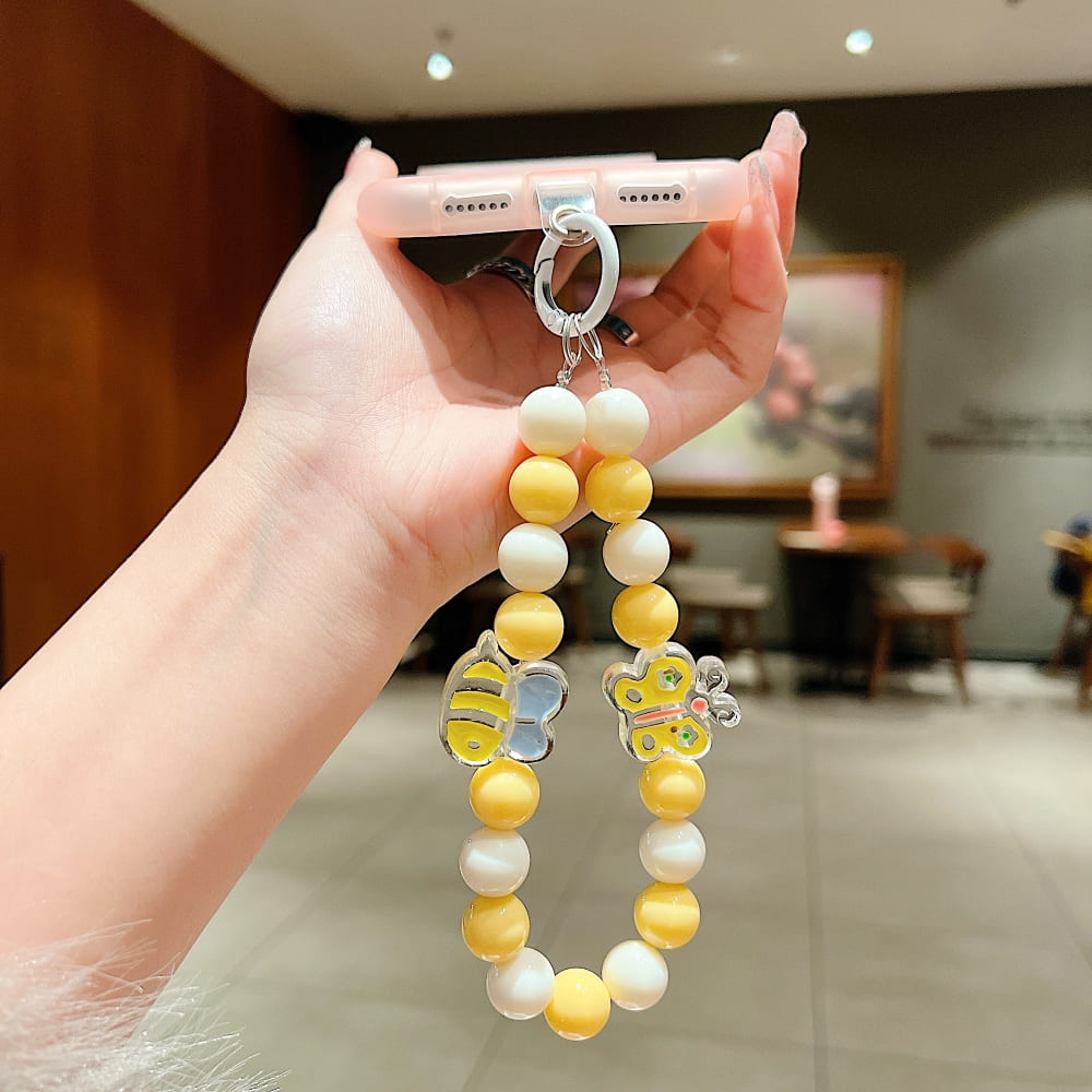 Lemon Milk Bead Phone Charms