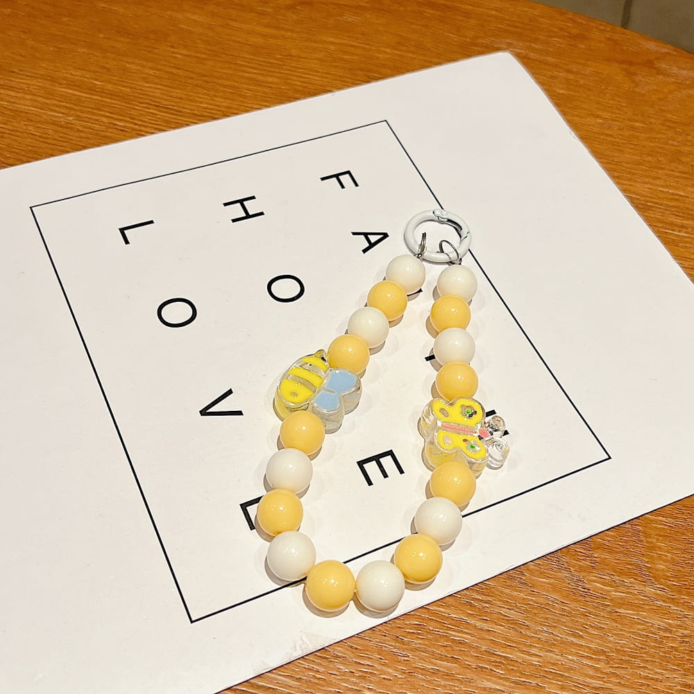 Lemon Milk Bead Phone Charms