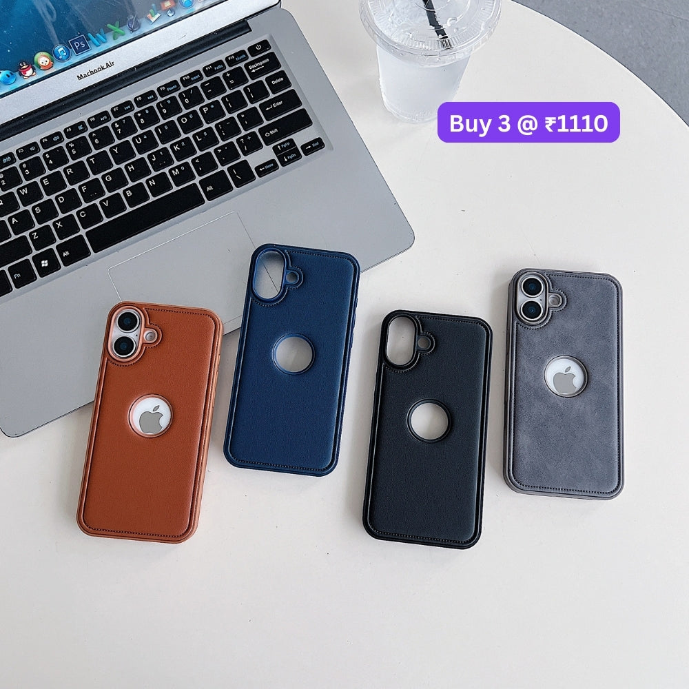 Logo Cut Leather Silicone Phone Case | Mobile Cover - Samsung S23 Ultra