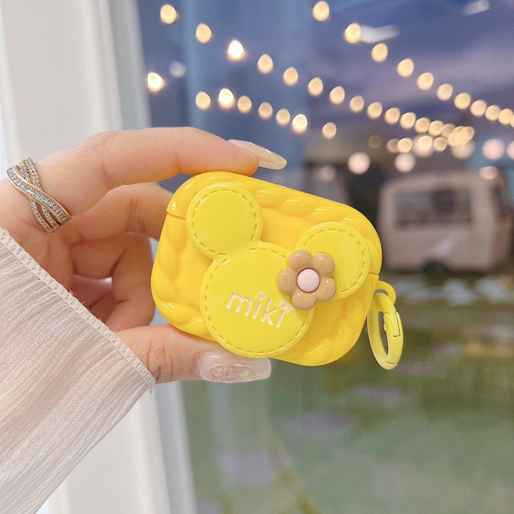 Love Embossed Pattern Case | PC (Hard) Case with Keychain Hook for Airpod Pro 2 | Airpod 3 | Airpod 4