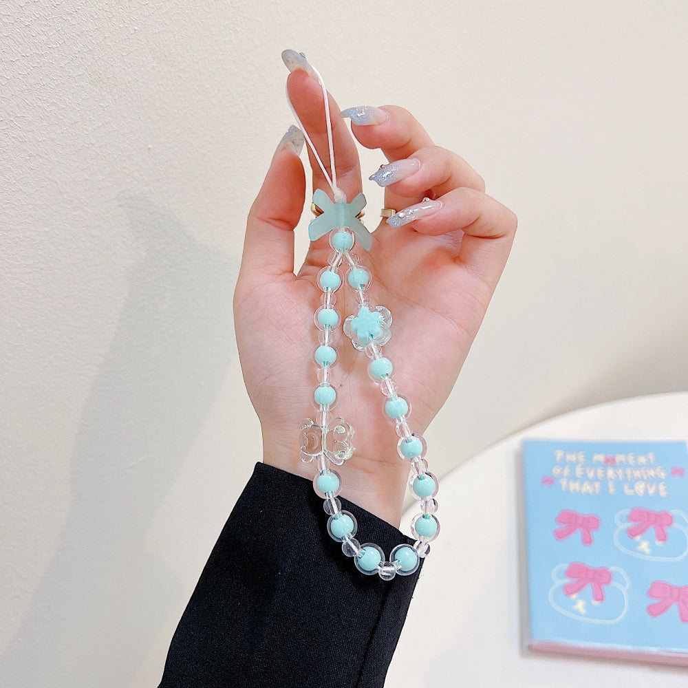 Love Heart Bow Knot Beaded Phone Charm | Bracelet | Handbag Charm