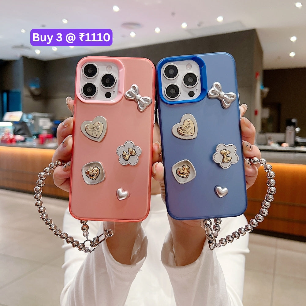 Love Bow Charm Fashionable Protective PC (Hard) Phone Case - iPhone 16