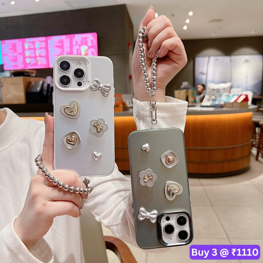 Love Bow Charm Fashionable Protective PC (Hard) Phone Case - iPhone 16