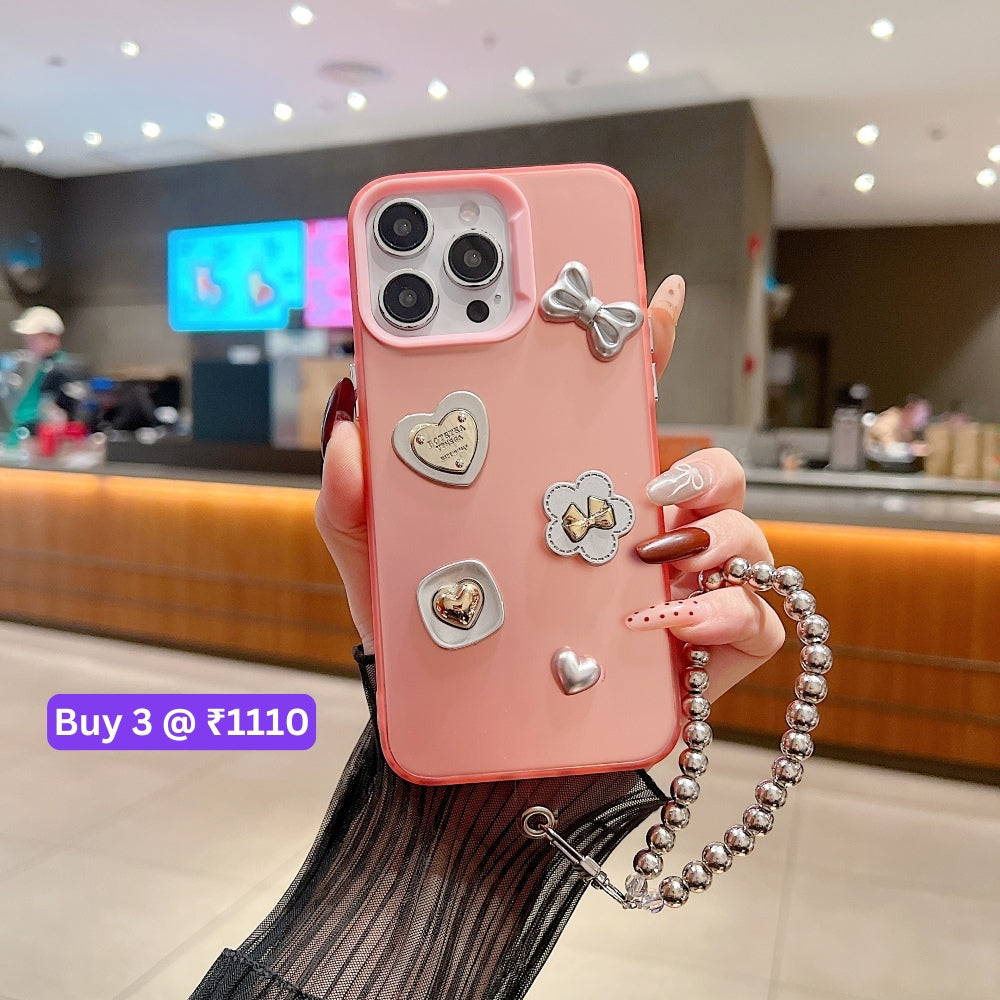 Love Bow Charm Fashionable Protective PC (Hard) Phone Case - iPhone 16
