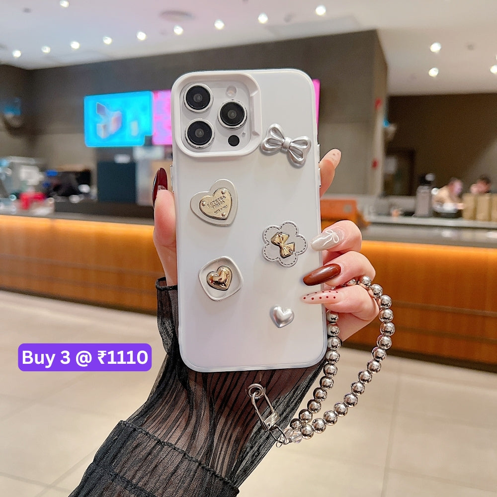 Love Bow Charm Fashionable Protective PC (Hard) Phone Case - iPhone 16