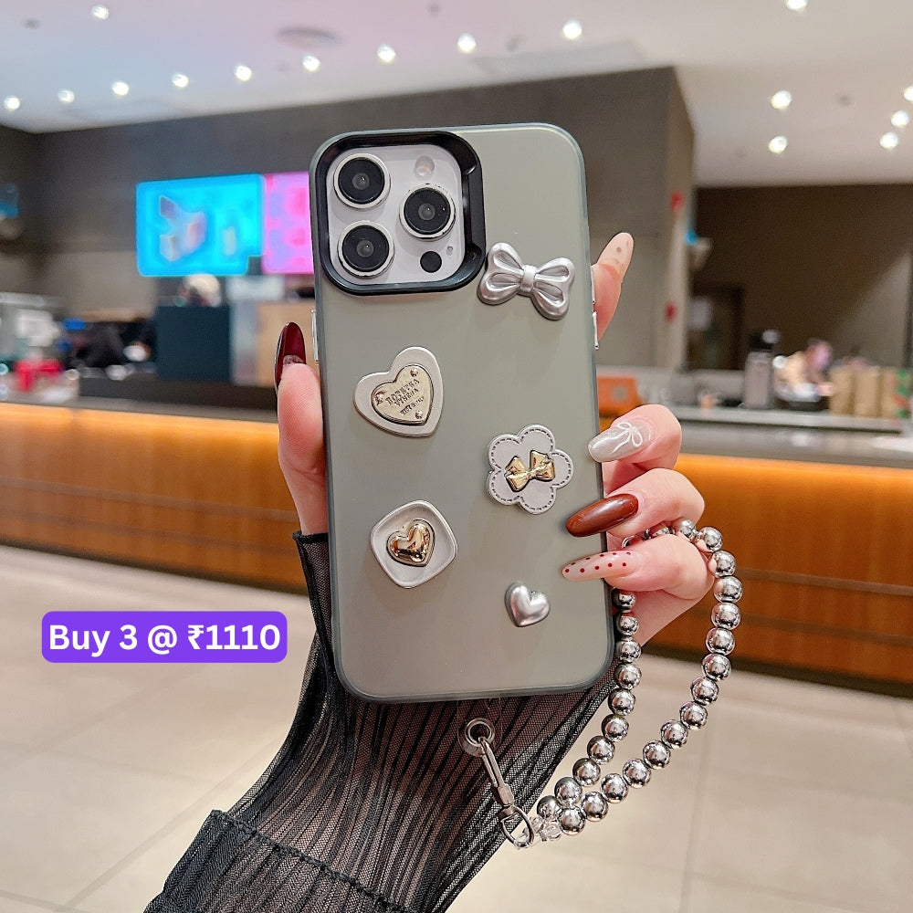 Love Bow Charm Fashionable Protective PC (Hard) Phone Case - iPhone 16