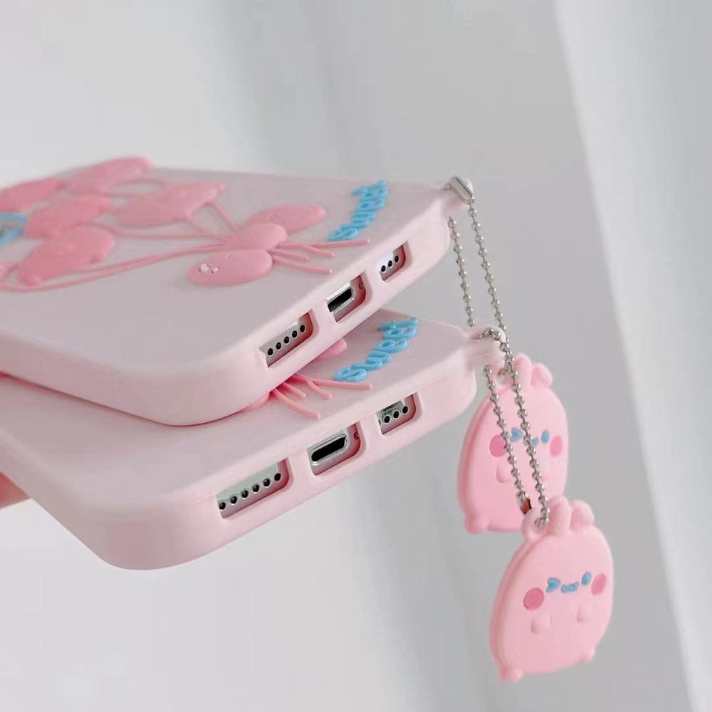 Luxury 3D Balloon Rabbit Silicone Phone Cover