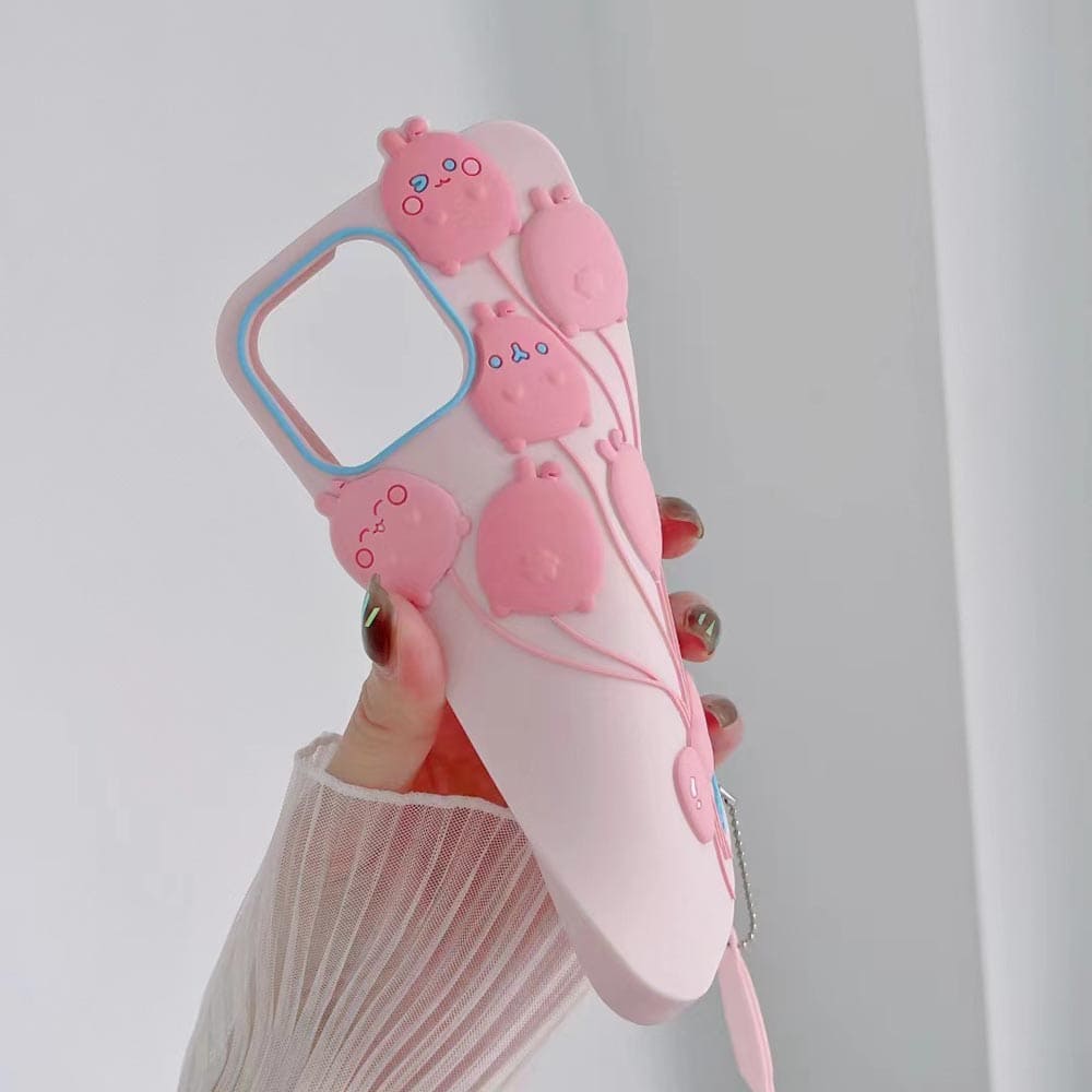 Luxury 3D Balloon Rabbit Silicone Phone Cover