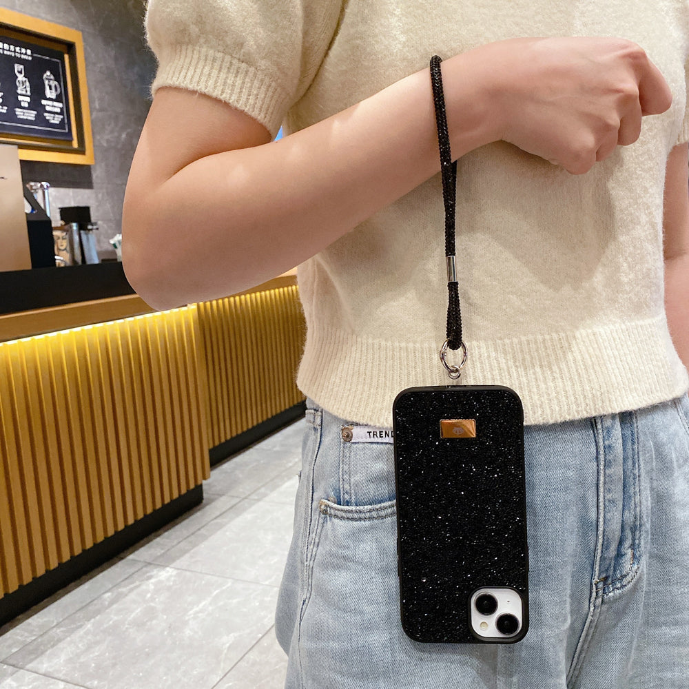 Luxury Fashion Colored Diamond Phone Case With Bracelet