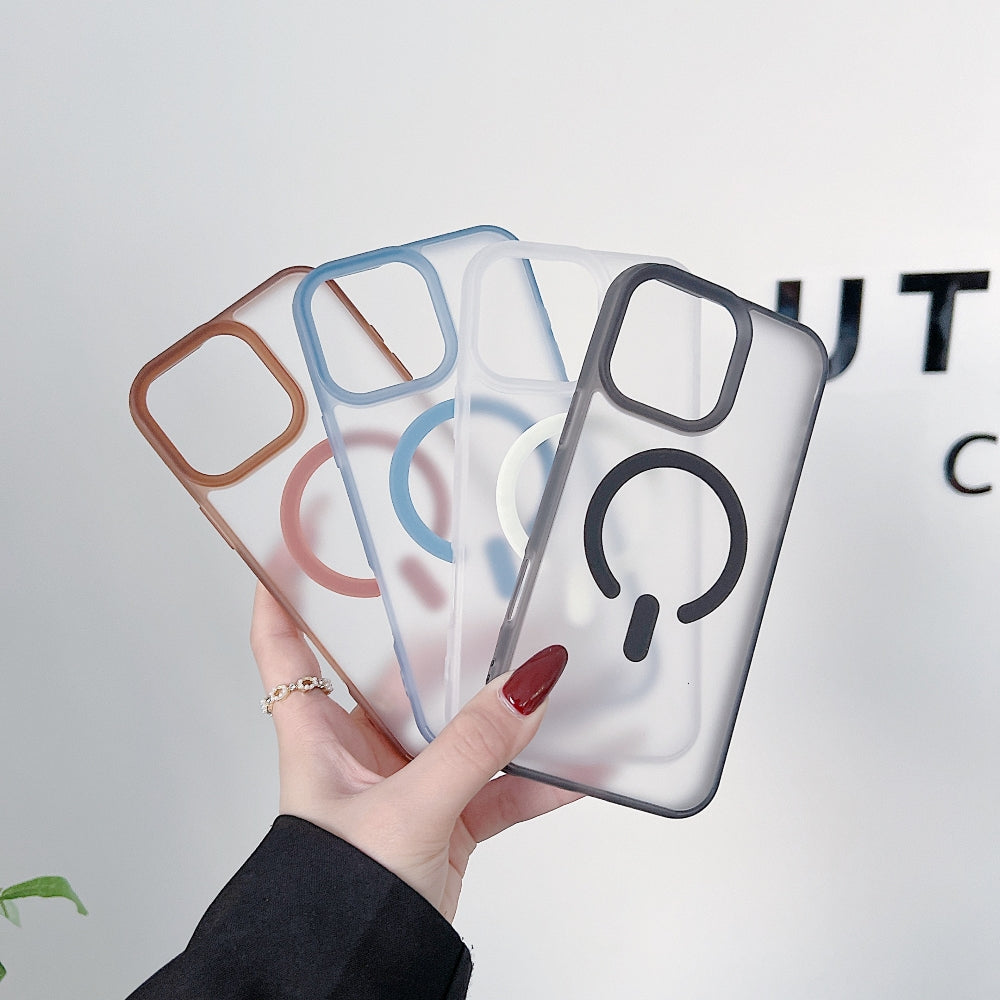 Luxury Magnetic Charging Matte Color Transparent Phone Case