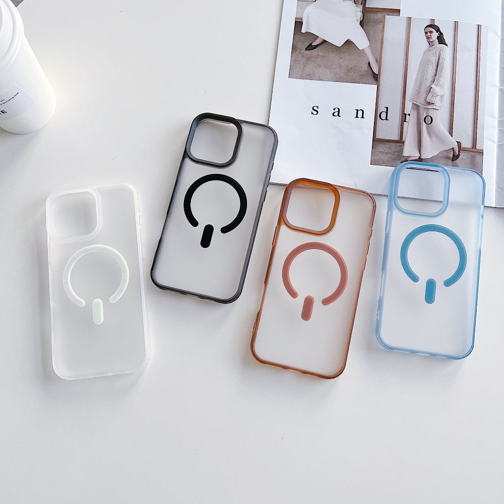 Luxury Magnetic Charging Matte Color Transparent Phone Case