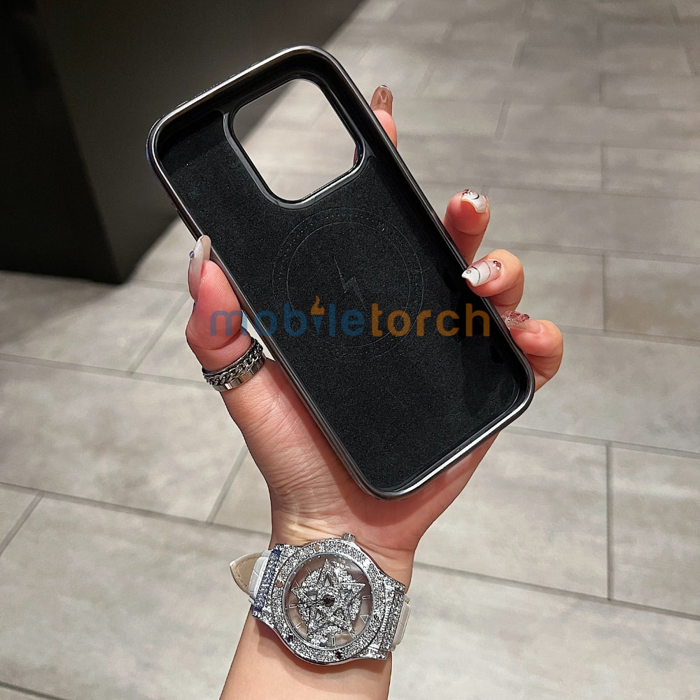 Luxury Crocodile Pattern PU Leather Magsafe Phone Case | Mobile Cover - iPhone 15 Pro Max