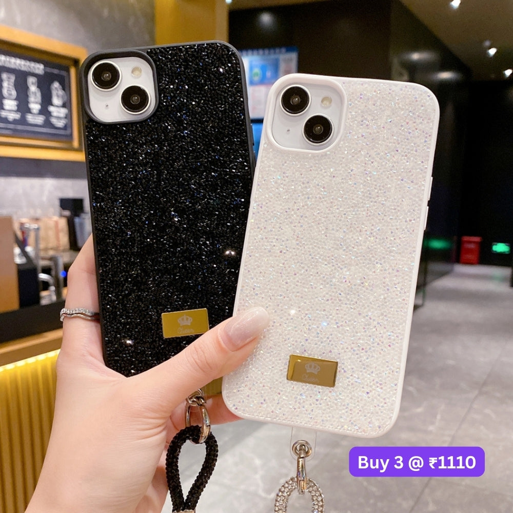 Luxury Fashion Colored Diamond Phone Case With Bracelet - iPhone 15 Pro