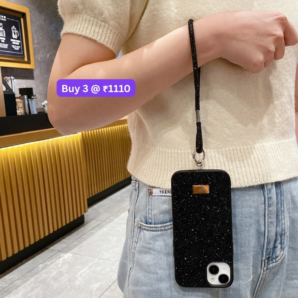 Luxury Fashion Colored Diamond Phone Case With Bracelet - iPhone 15 Pro