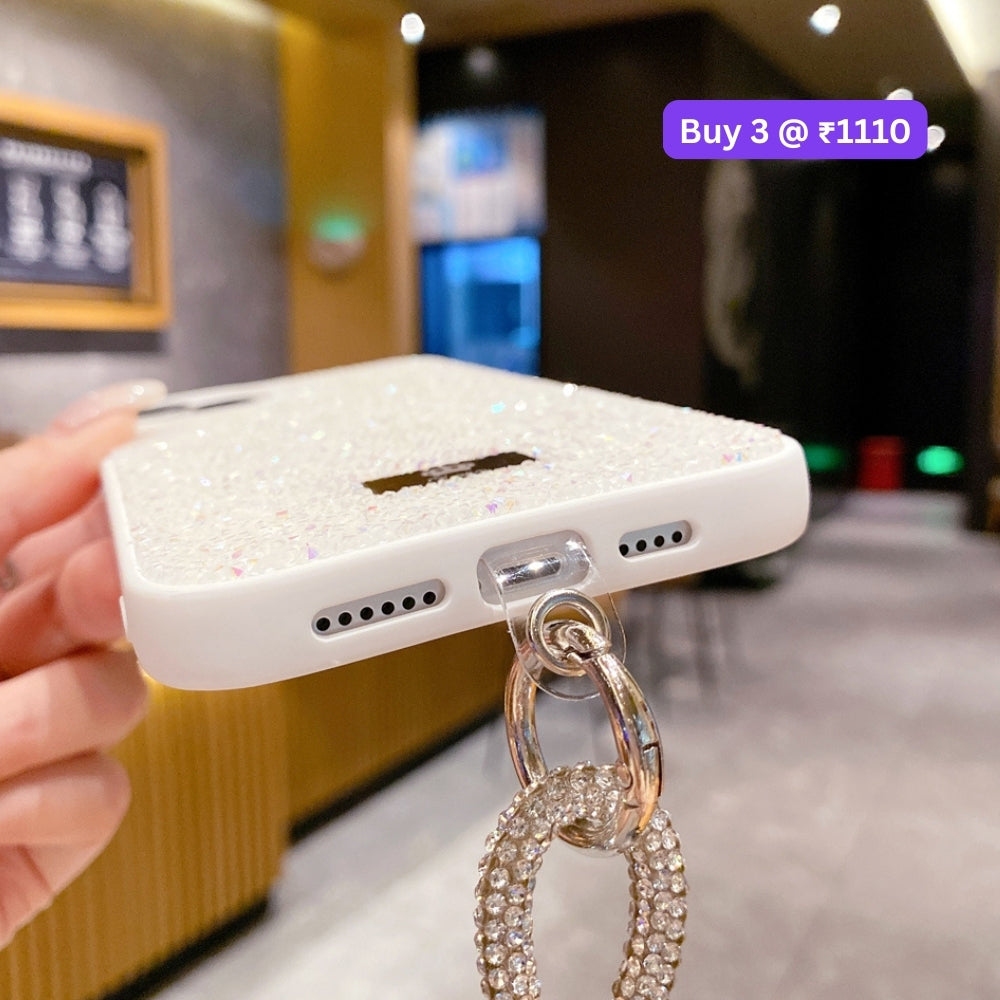 Luxury Fashion Colored Diamond Phone Case With Bracelet - iPhone 15 Pro