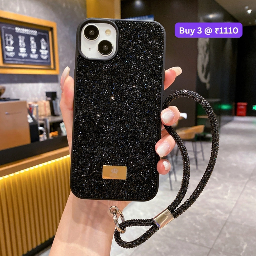 Luxury Fashion Colored Diamond Phone Case With Bracelet - iPhone 15 Pro